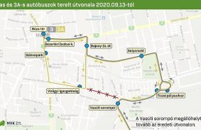 Változik a 3-as, a 3A-s autóbuszok közlekedése